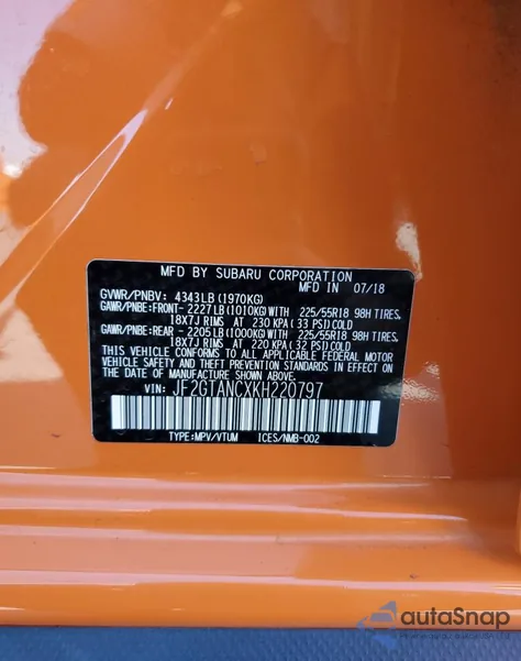 2019 Subaru Crosstrek Limited from USA, damaged, VIN JF2GTANCXKH220797